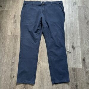 Mugsy Men's 42x31 Morgan‎ K6PNVV Chino Pants Stretch Flat Front Navy